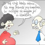 Praca ciężarnych przy ekranie komputera